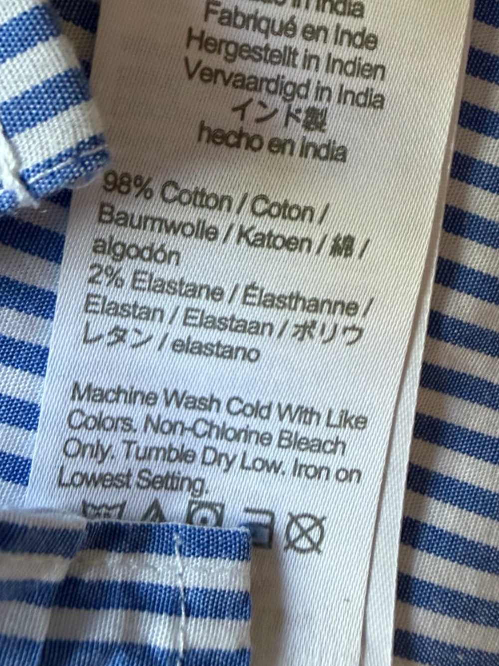 J. Crew Factory Blue and White Striped Button-Front Blouse - Picture 2 of 2